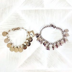 Lot of 2 Vintage Ten Commandments Charm Bracelets